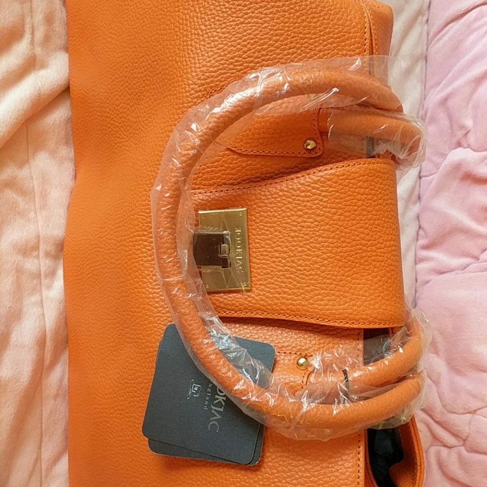 Leather orange bag